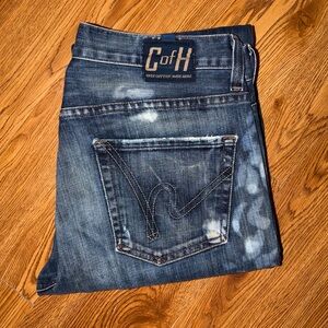 Citizens Of Humanity Men’s Sid Straight Leg Jean in Bleached Distressed Wash